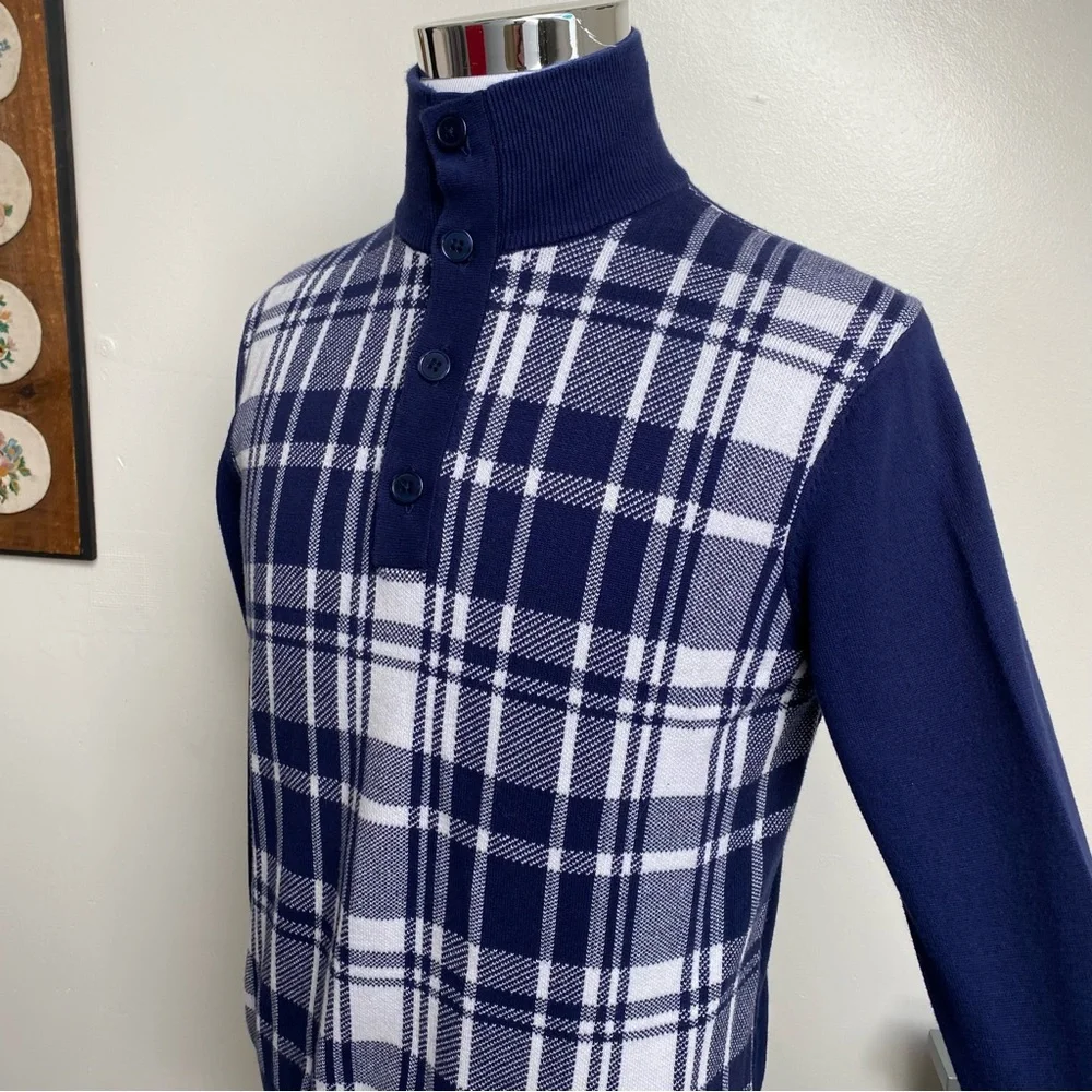 Paul Fredrick Plaid Knit Sweater